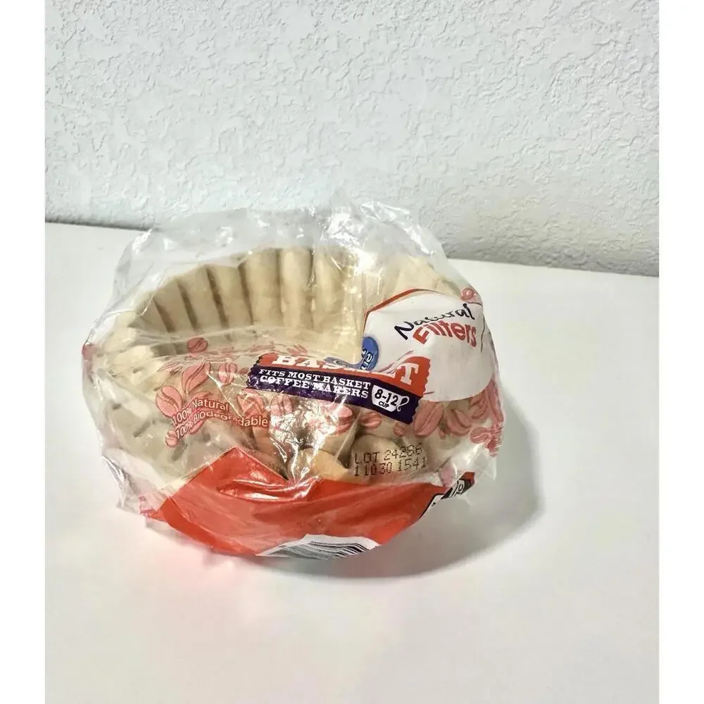 Great Value 8-12 Cup Unbleached Basket Coffee Filter 100 Count Brown, Set of 3
